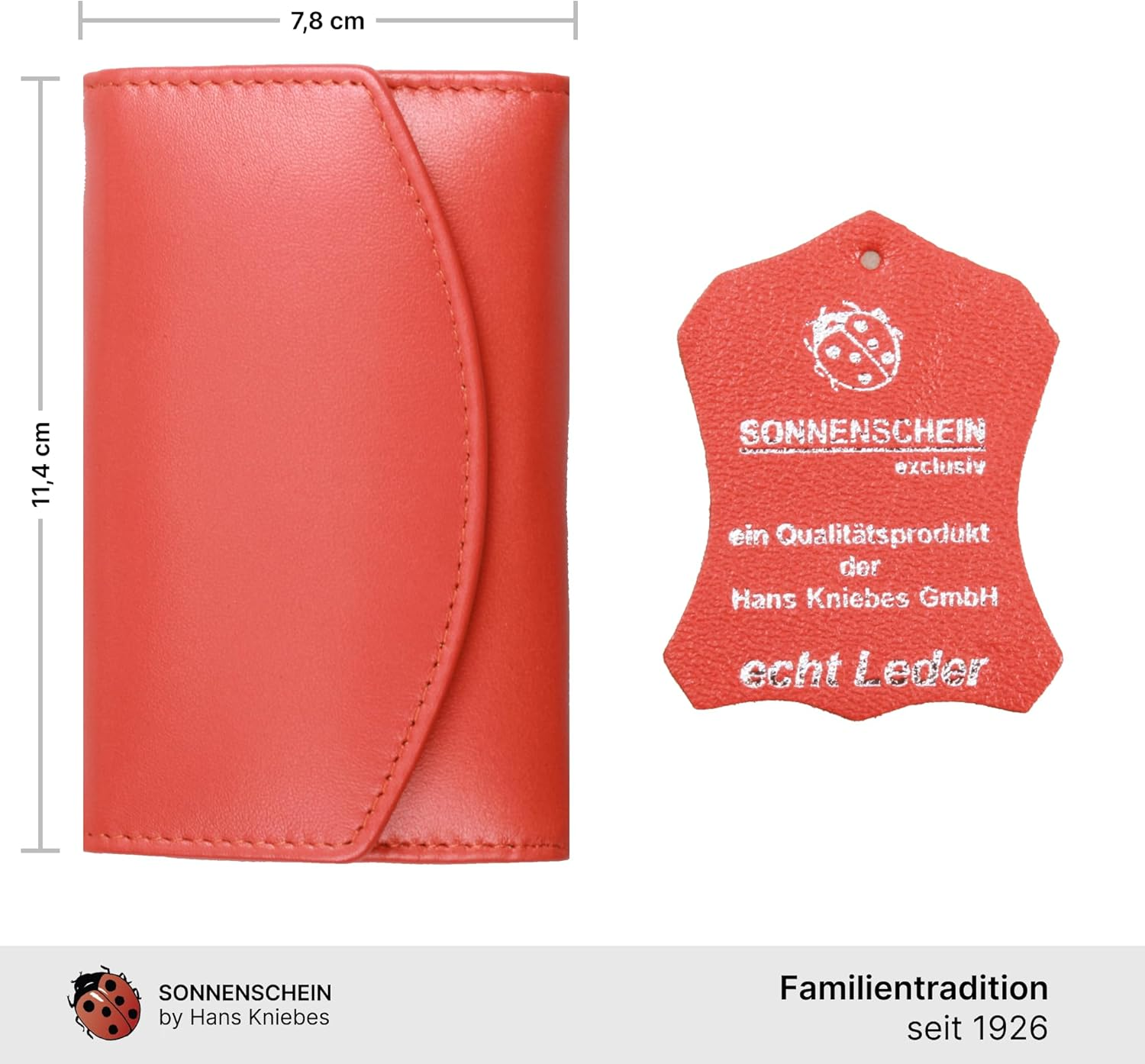 Manicure Set - 5-Piece Nail Care Set - Genuine Nappa Lambskin Leather Manicure Case - Nail Scissors, Cuticle Scissors, Nail File, Tweezers and Double Instrument (Orange)