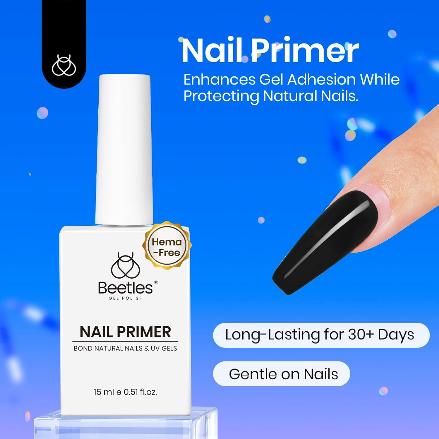 Beetles 15Ml Nail Dehydrator & Primer Set &ndash; Acid-Free, Hema-Free, Fast-Dry Bonding Prep for Acrylic & Gel Nails &ndash; Professional Salon Quality