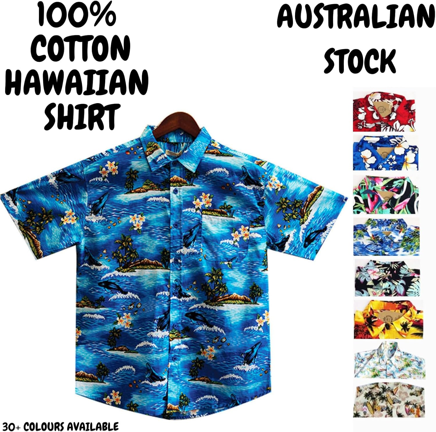 Men'S Hawaiian 100% Cotton Beach Tropical Summer Shirt image number 2
