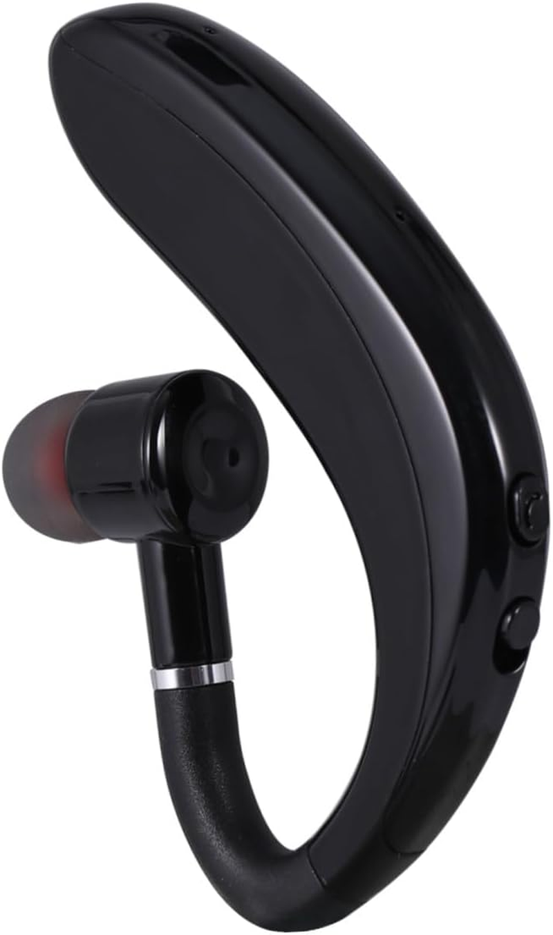 Gadpiparty Wireless Earphone Wireless Earpiece with Earhook for Driving and Workout, Single Side Wireless Earbud Long Battery Life, Business Style Black for Office and Sports Use