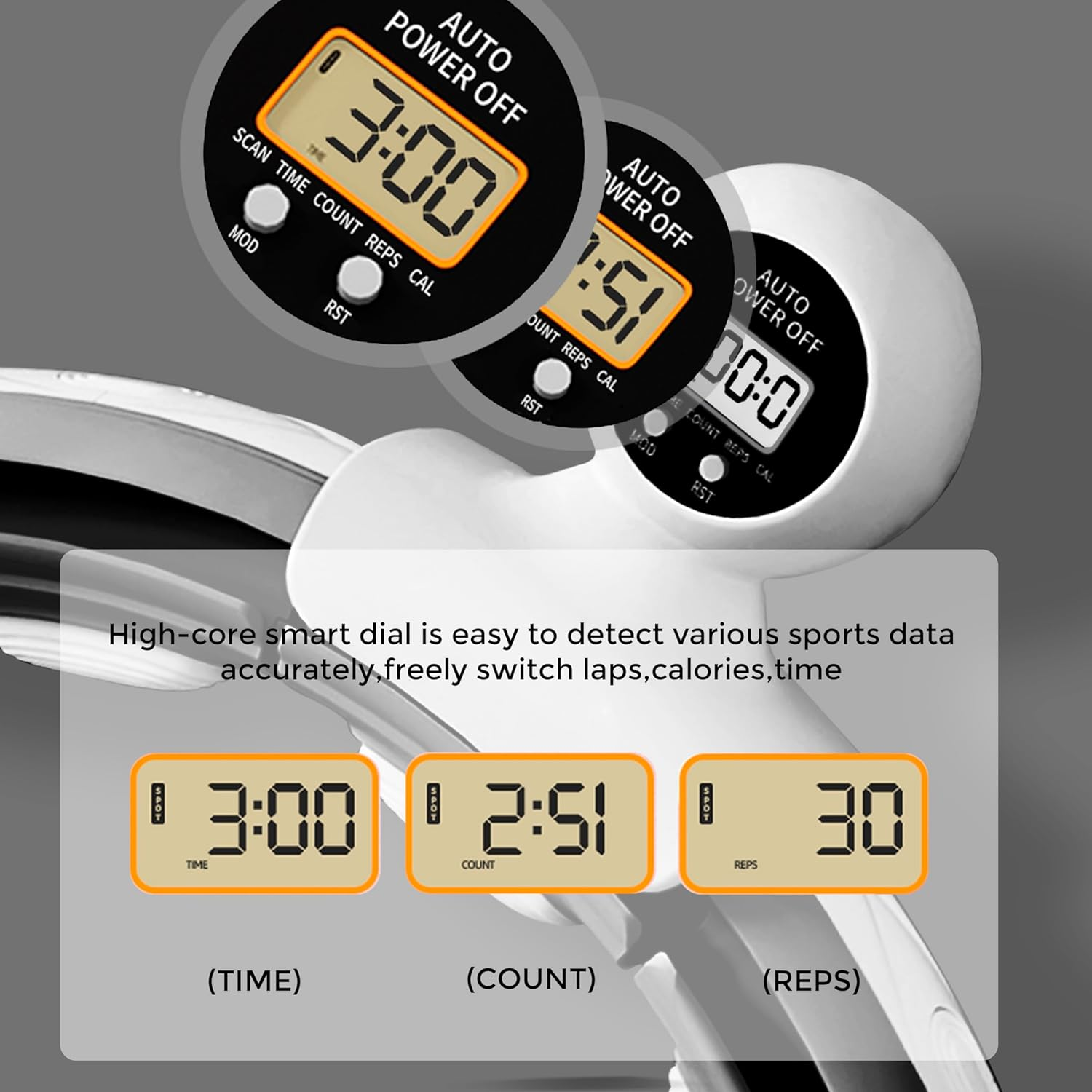 Smart Weighted Hula Hoop for Adults, Detachable Fitness Ring with 360 Degree Auto-Spinning Ball Massage, Smart Ring Hula Hoops for Adults, Fitness Equipment for Weight Loss image number 2