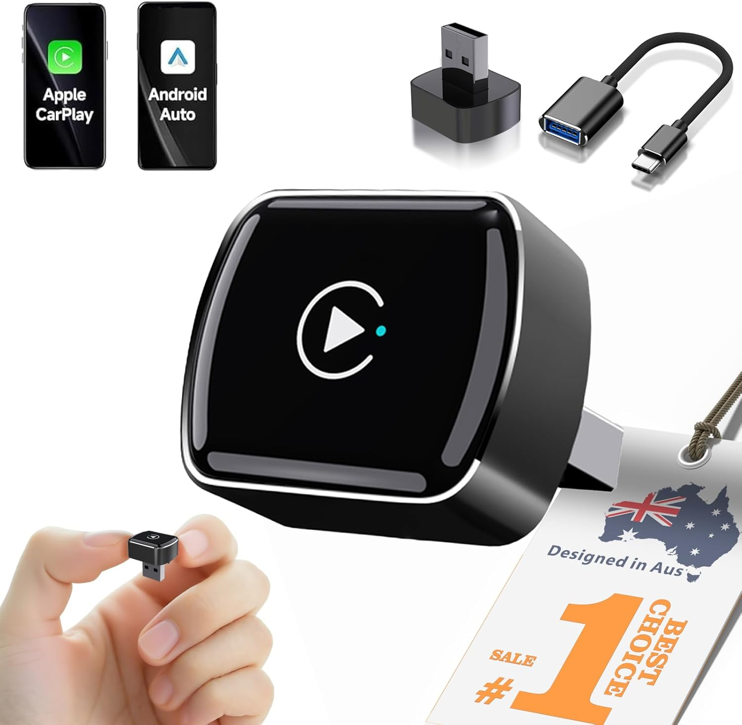 SHAMJIBAG Wireless Carplay Adapter, 2025 Upgrade Mini USB Design, Carplay Wireless Adapter & Android Auto Wireless Adapter, Compatible with Iphone 12+ (Ios 10+), Dual-Band, Fast Stable Connection image number 6
