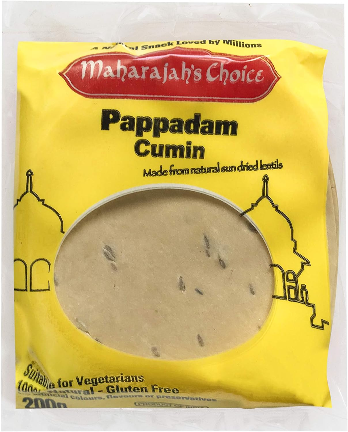 Maharajah'S Choice Cumin Papad in Poly Bag, 200 G image number 1
