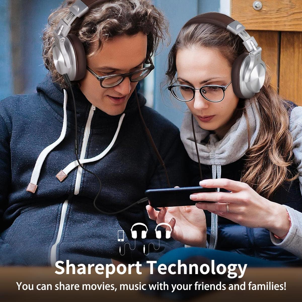 Oneodio A71 Hi-Res Studio Recording Headphones - Wired over Ear Headphones with Shareport, Professional Monitoring & Mixing Foldable Headphones with Stereo Sound (Silver) image number 3