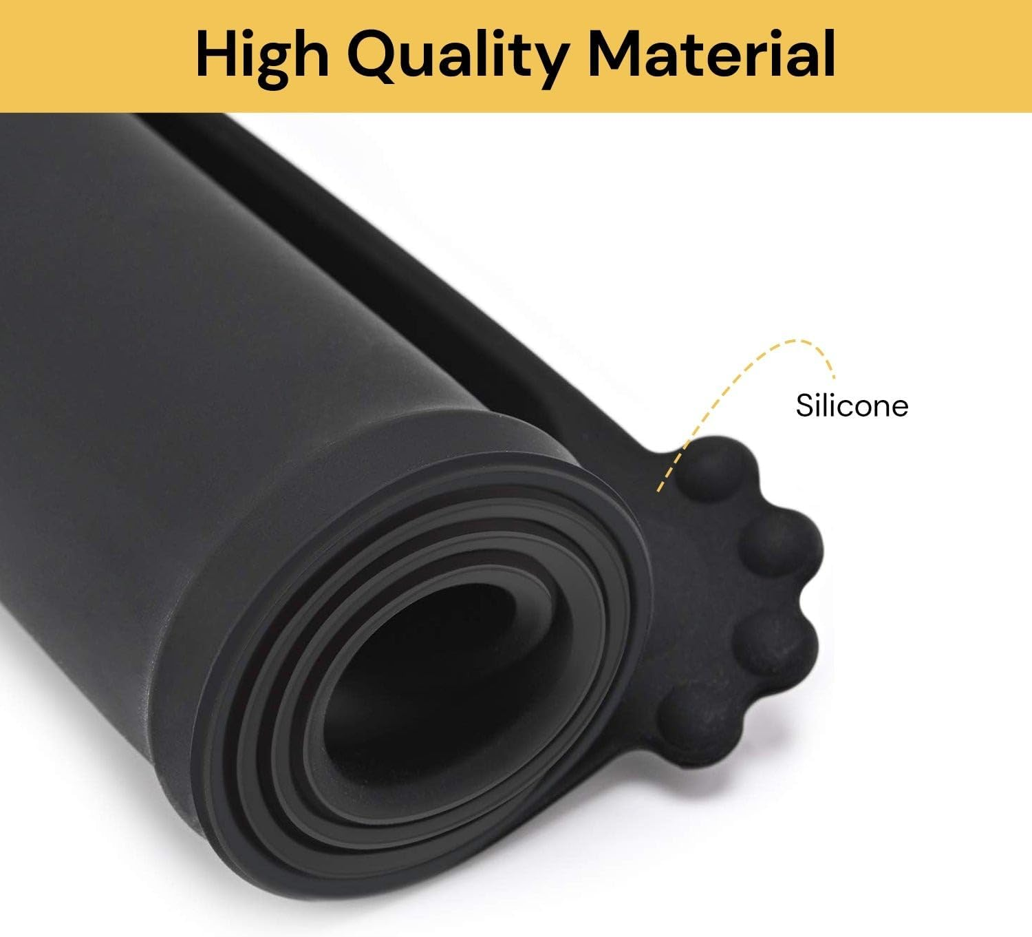 Dog Feeding Mat, Food Grade Silicone Cat Food Mat, Non Slip Waterproof Pet Food and Water Bowl Placemat for Messy Drinkers to Protect Floors - Dog Bowl Mat (Black, 48X30Cm) image number 2