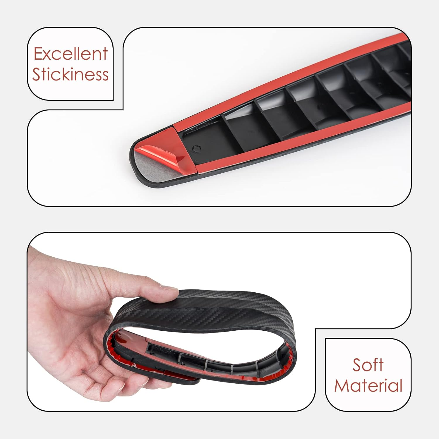 Happylily 4 Pack Car Rubber Bumper anti Collision Strips, Front and Back Corner Bumper Protector Trim, Anti-Scratch Bumper Guard Strip image number 5