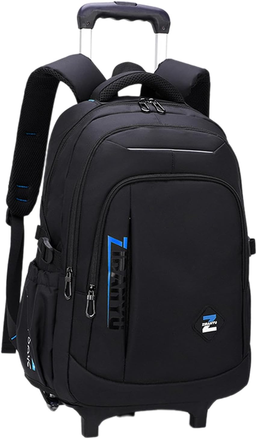 Baotyjie Rolling Backpack Wheeled Laptop Backpack Portable, Nylon, Adjustable Straps Trolley Suitcase Computer Bag for Business Adults