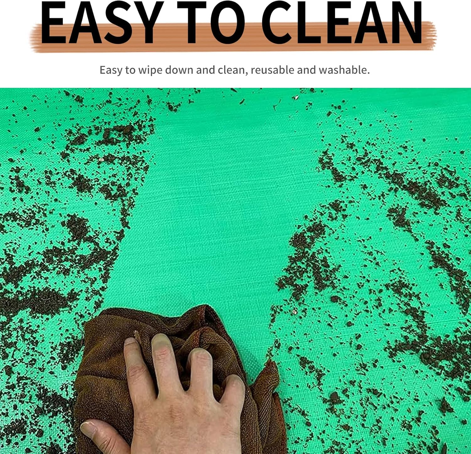 Oncpcare Waterproof Pet Playpen Mat 150X100Cm Guinea Pig Cage Liner Tarp Bottom Reusable Base for Rabbits, Bunny, Ferrets and Other Small Animals (Black) image number 2