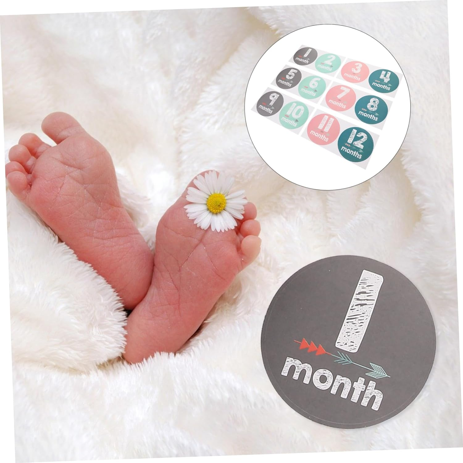 INOOMP Monthly Milestone Stickers Newborn Milestone Stickers for Girl Month Shower for Newborn image number 2