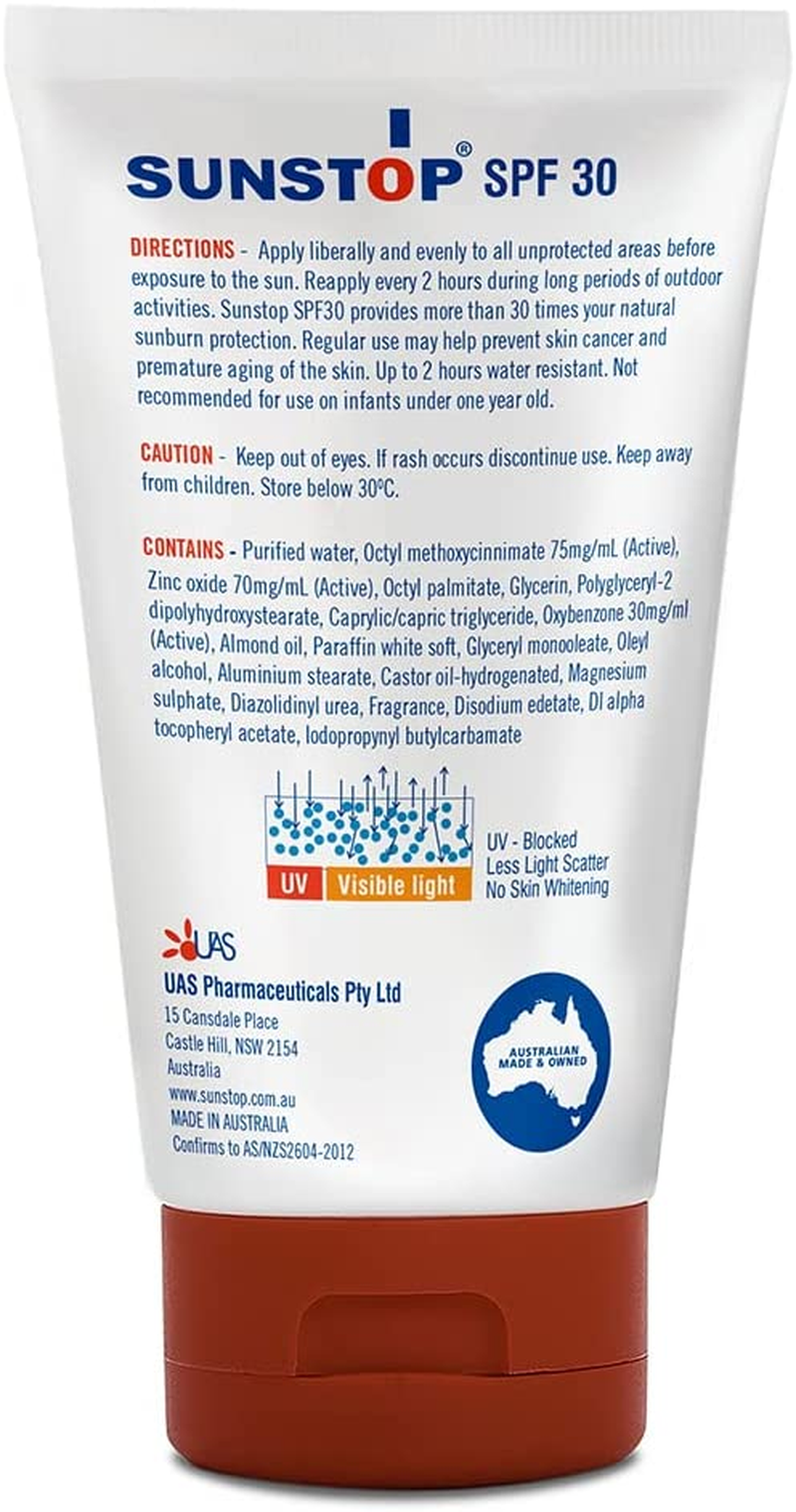 Sunstop SPF30 Sunscreen Cream, Broad-Spectrum Sunscreen, Water-Resistant Moisturizing Sunblock Lotion, Fast-Absorbing & Non-Greasy Sunscreen, 120Ml (4.05 Fl Oz) image number 2