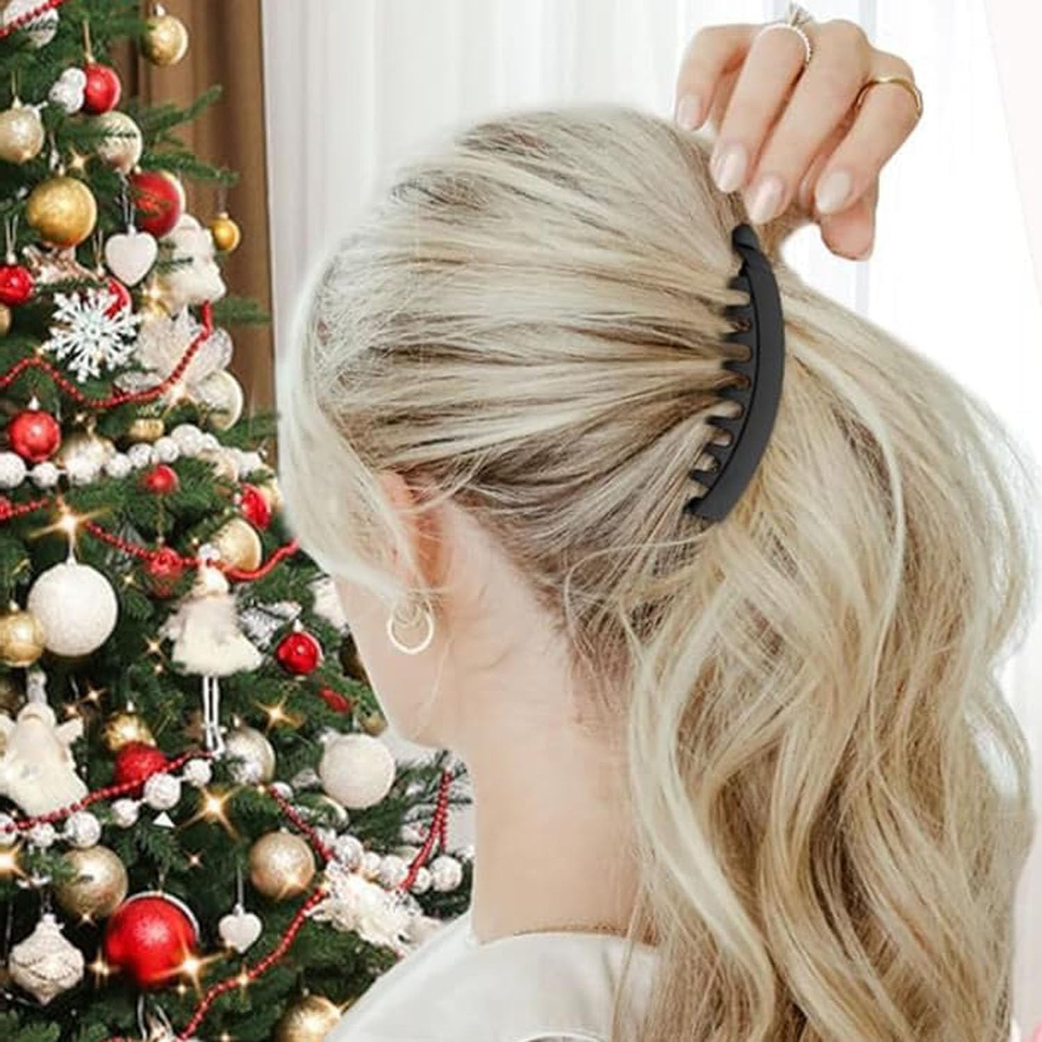 3 Pcs Banana Clips Clincher Comb Hair Grips,Nonslip Big Banana Comb for Women Girls,Tortoiseshell Hair Matte Clips for Long Hair for Thick Hair Barrettes image number 1