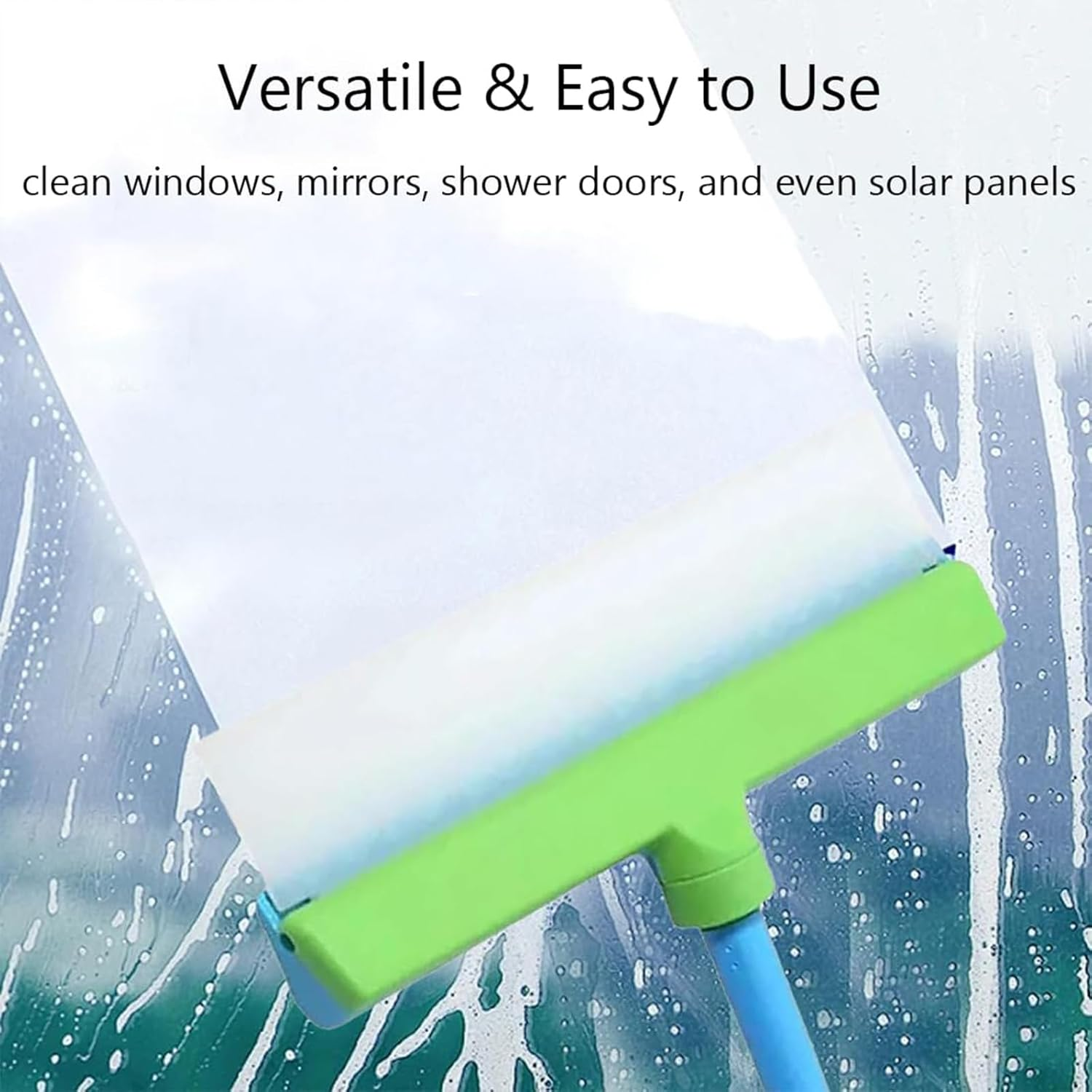 3-In-1 Silicone Window Cleaning Kit &ndash; Streak-Free Squeegee for Shower Glass, Mirrors, Car Windows & Home &ndash; Includes Scraper & Microfibre Cloth (Blue White-1 Pc) - Blue White-2 Pcs image number 6