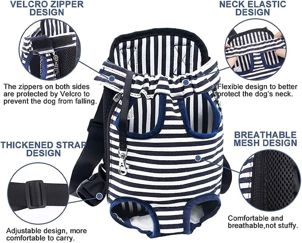 Pet Carrier Backpack, Adjustable Pet Front Cat Dog Carrier Backpack Travel Bag, Legs Out, Easy-Fit for Traveling Hiking Camping for Small Medium Dogs Cats Puppies (M) image number 5