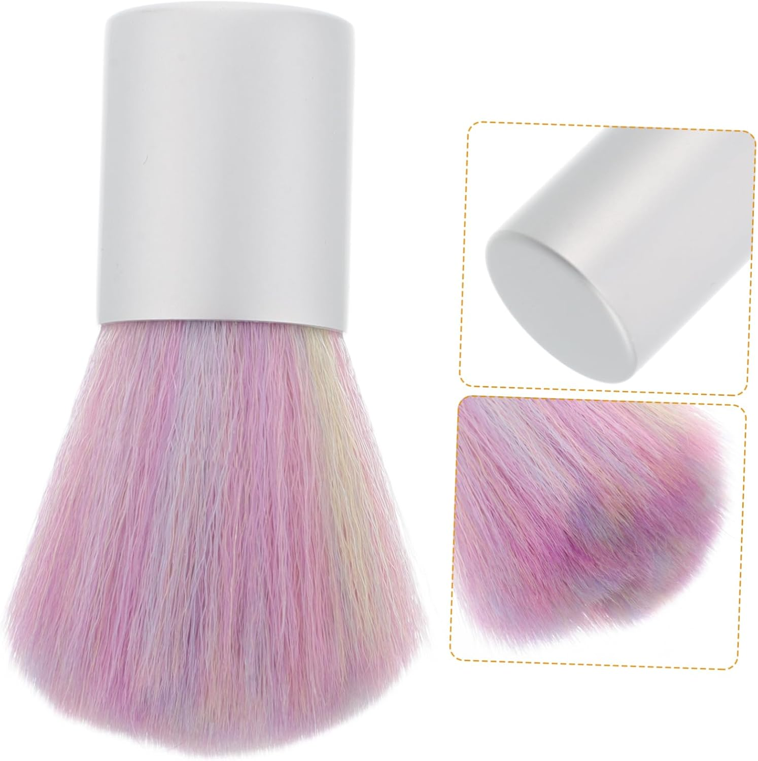 BELLIFFY Nail Dust Brush with Rainbow Bristles Soft Nonshedding Makeup Tool for Nail Art Cleaning and Manicure Care Accessories image number 5