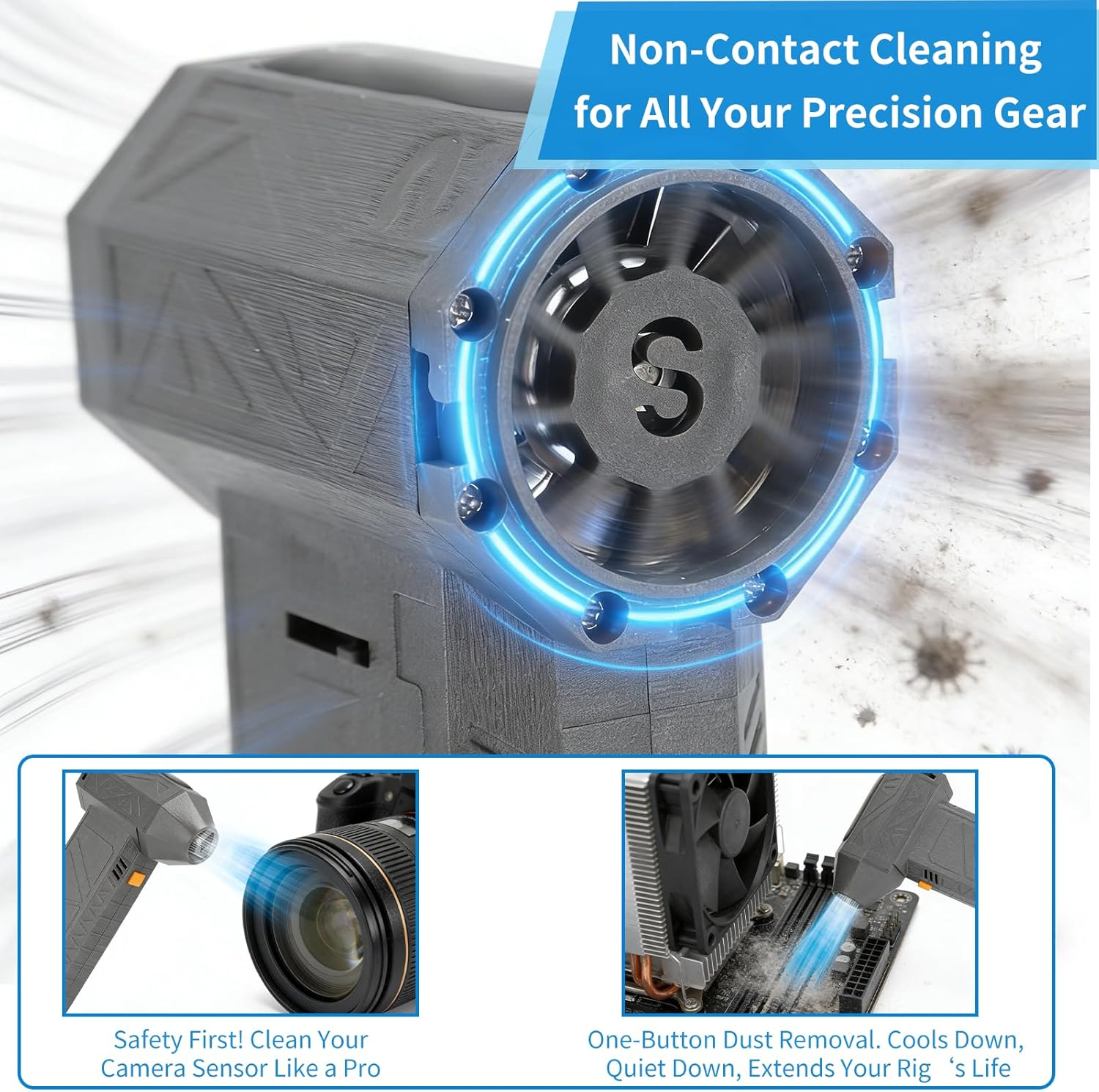 Jet Fan, Mini Jet Dry Blower, High Speed 200000RPM Stepless Adjustment, Type C Fast Charging Portable Air Duster Air Blower Super Jet Fan for Car, Cleaning, Camping, Pet Hair image number 6