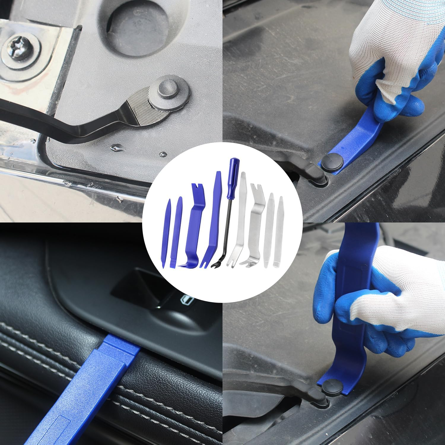 Wetado Auto Trim Removal Tool Kit, Car Door Audio Panel Trim Removal Set 17Pcs - Blue image number 5