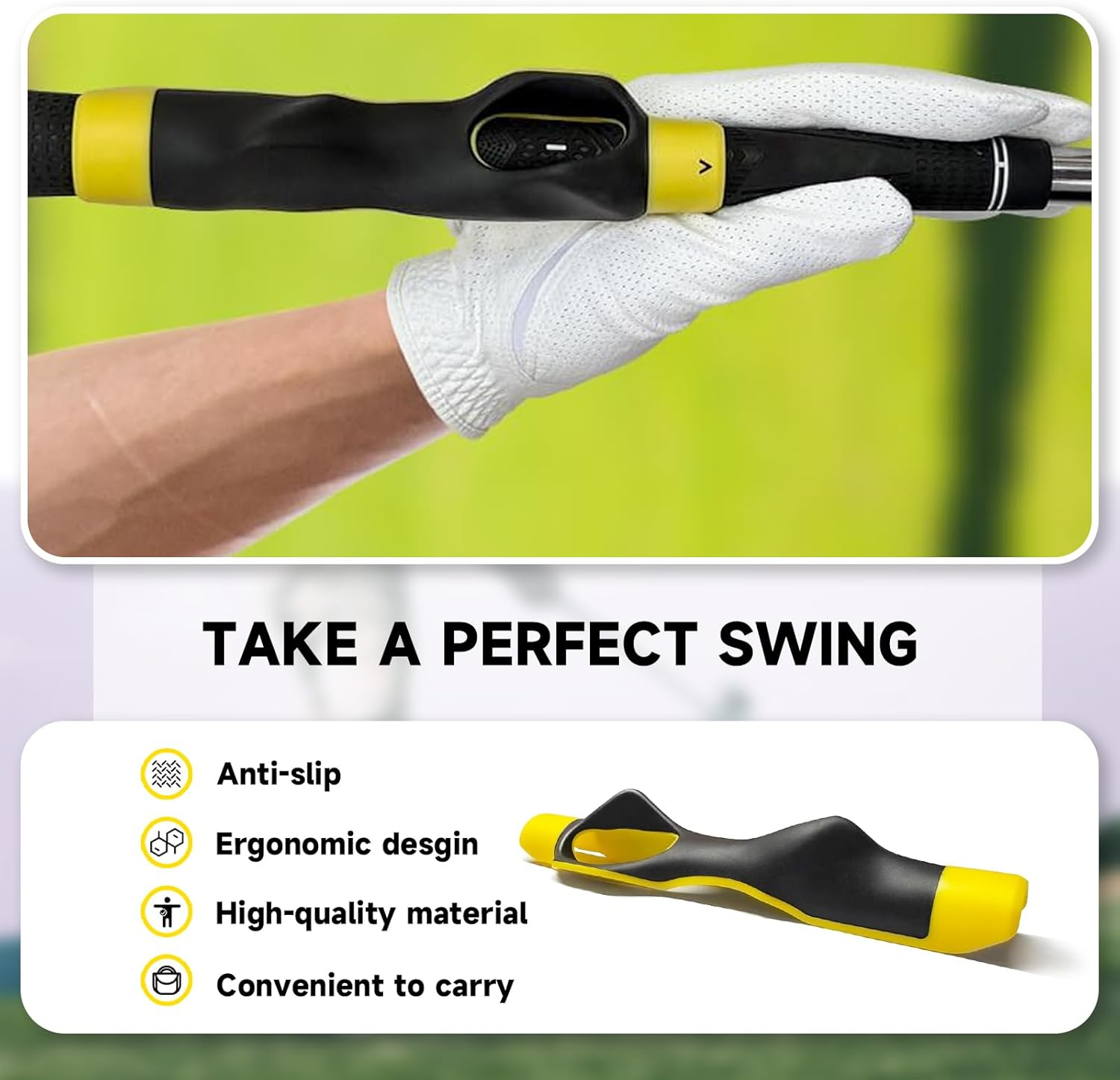 2 Pack Golf Grip Trainer - Golf Grip Training Aid for Correcting Left/Right Hand Positions, Ergonomic Golf Grip Training Attachment for Hand Position Improvement image number 1