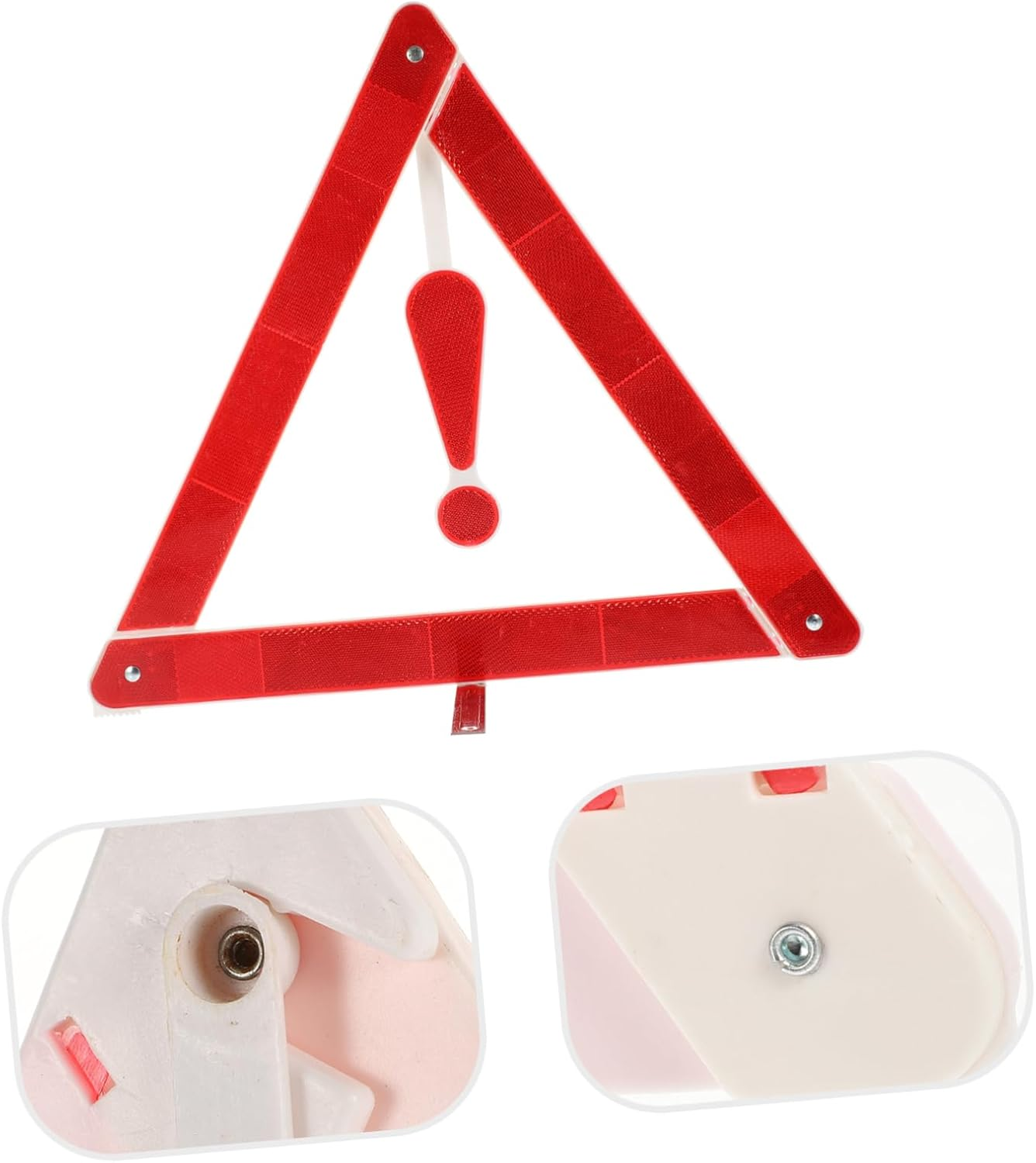 2Pcs Car Warning Triangle Folding Safety Tripod Kit Wind Resistant Roadside Warning Signs Easy Storage Sturdy Practical Vehicle Emergency Safety Tool