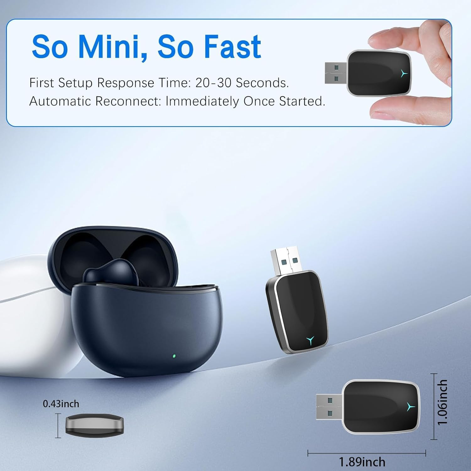 Mini Wireless Carplay Adapter, Convert Wired to Wireless Car Play & Android Auto 2-In-1 Adapter for Apple Iphone & Android Phone, Plug & Play, Auto Connect, No Delay, W/Usb C for Ios 10+ Android 11+