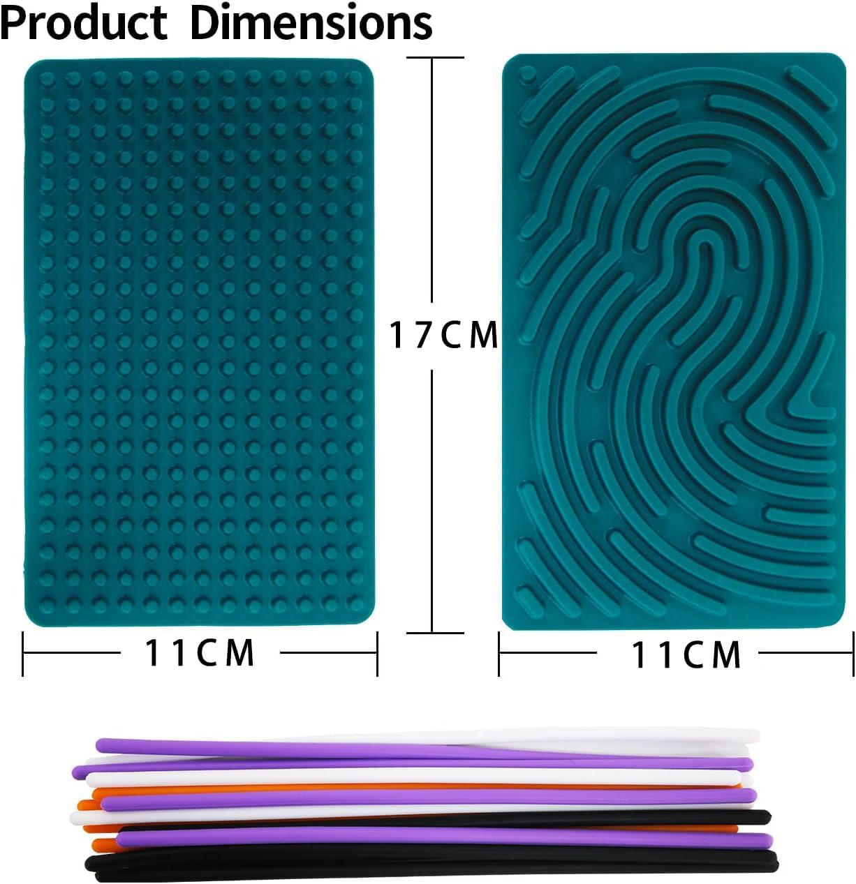 2Pcs Fidget Sensory Activity Board with 20 Strings, Silicone Fidget Toy for ADHD, Autism, Stress Relief, Educational Learning Toy for Kids 3+ and Adults image number 3