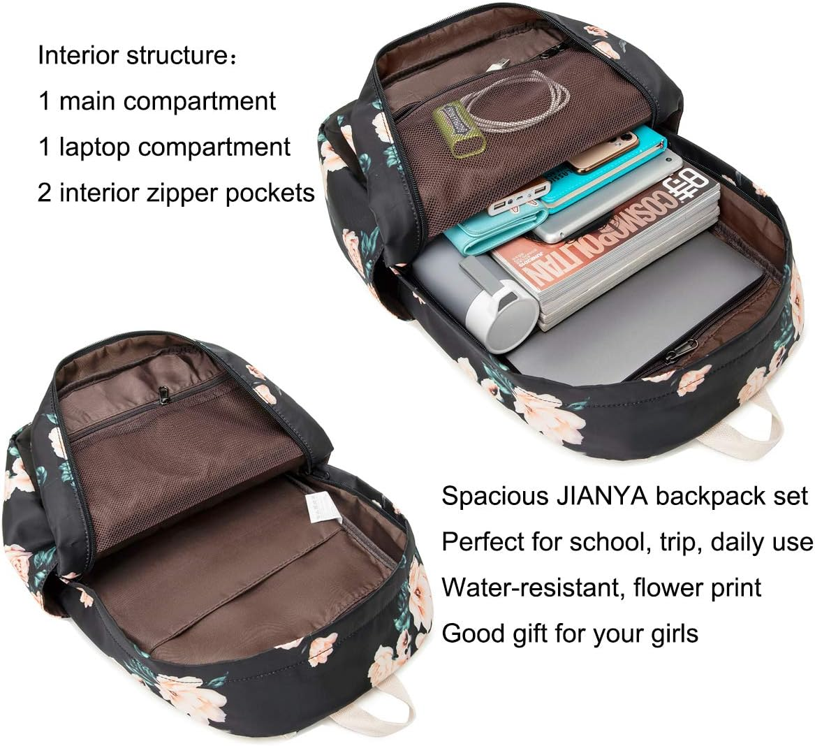 JIANYA School Backpack for Teen Girls School Bags Lightweight Kids Girls School Book Bags Backpacks Sets image number 3