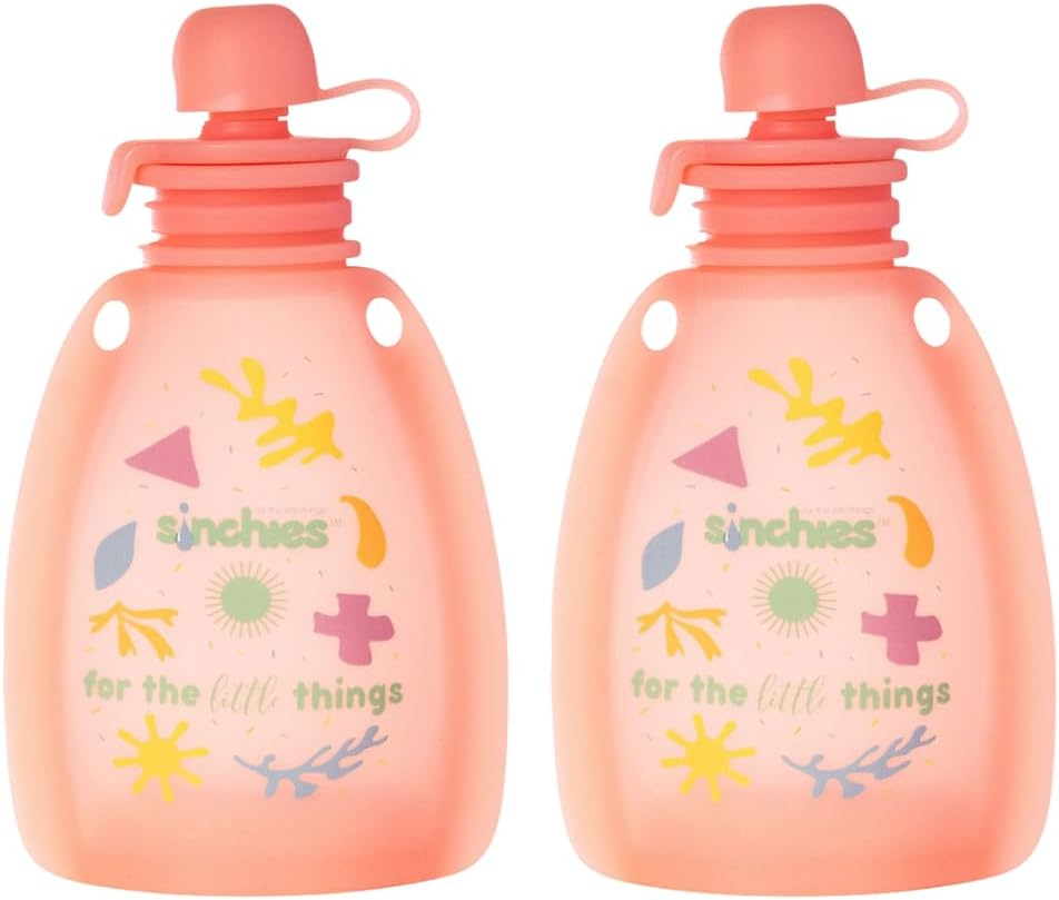 Silicone Reusable Yoghurt Pouches | 120 Ml X 2 Pack | Reusable Food Pouch for Lunchbox | 100% Food Grade Silicone | BPA, PVC & Phthalate Free | Freezer Safe | Easy Clean Food Pouches (White)