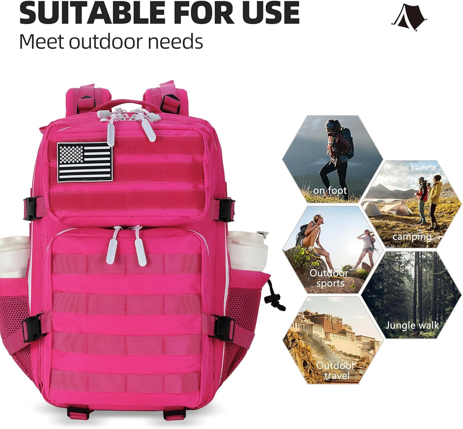 KXBUNQD Military Tactical Backpack for Men and Women Army 3 Days Assault Pack Bag Large Rucksack with Molle System image number 5