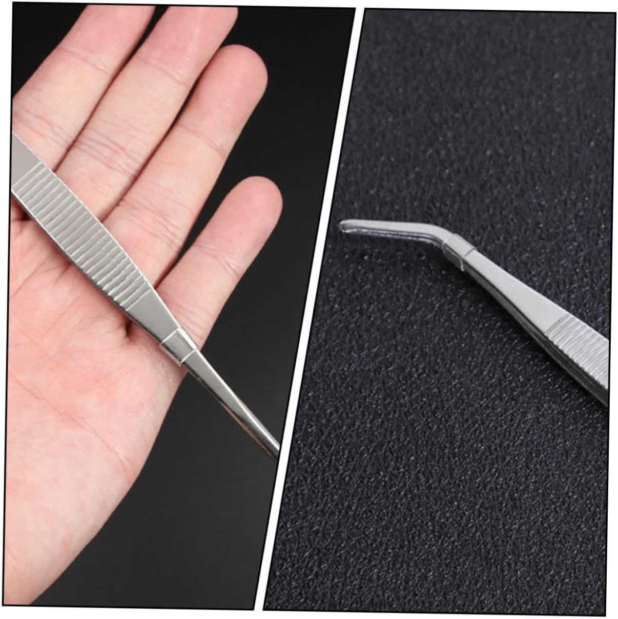 ARTIBETTER 6Pcs 304 Stainless Steel Tweezers Set for Gardening Succulent Bonsai Thickened Straight and Curved Tips, Sturdy Garden Hand Tools for Plant Care and Transplanting image number 5