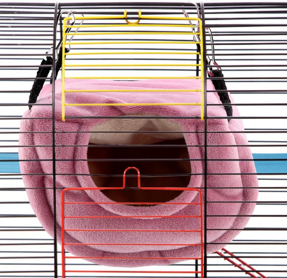 Winter Warm Bird Nest, Windproof Warm Parrot Nest Plush Hammock Hanging Swing Bed Cave for Pet Bird(Large) image number 3