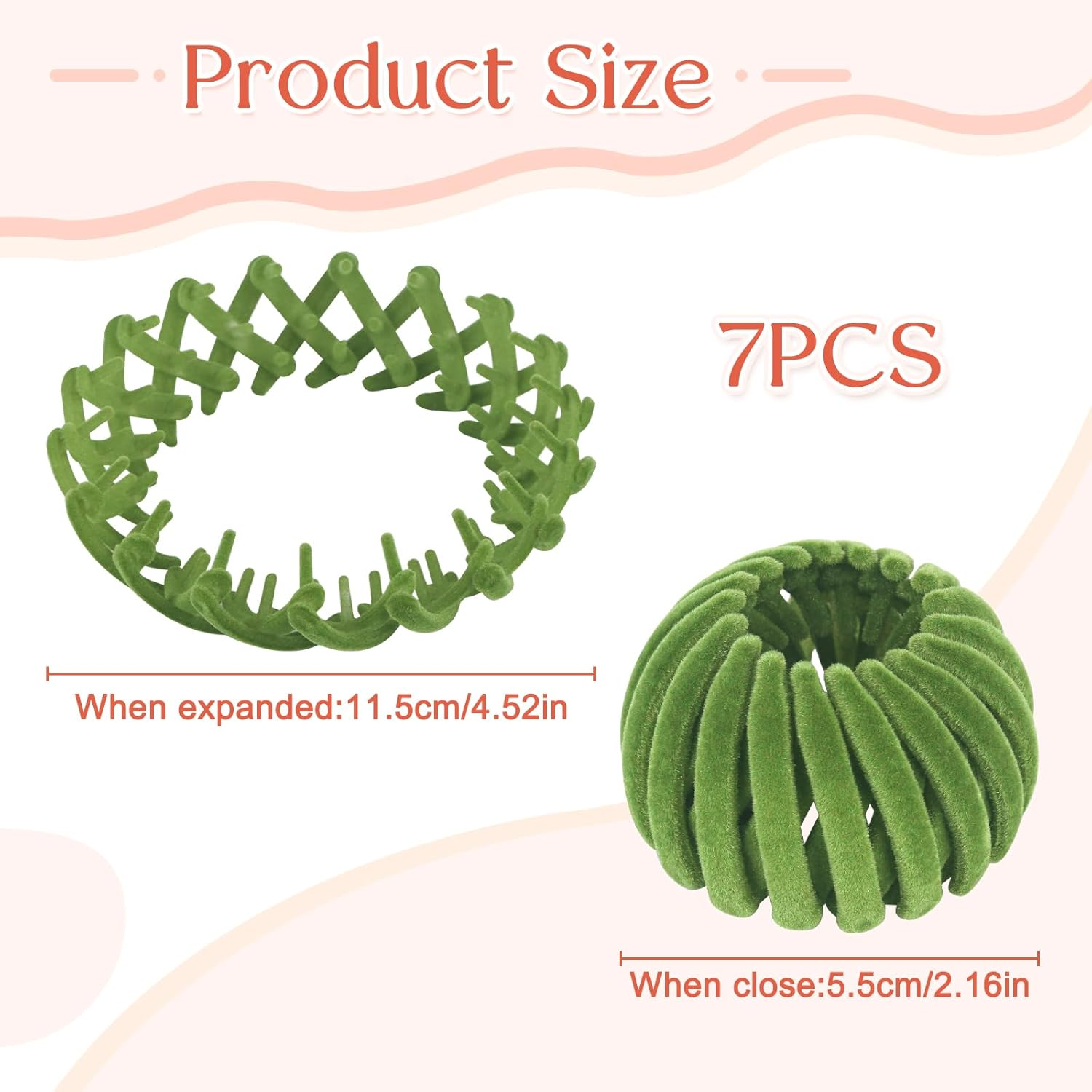 Pack of 7 Vintage Bird Nest Hair Clips, 5.5-11.5 Cm Bird Nest Shaped Hair Accessories, Expandable Hair Bun Maker, Hair Clips with Bird Nest for Daily, Party image number 5