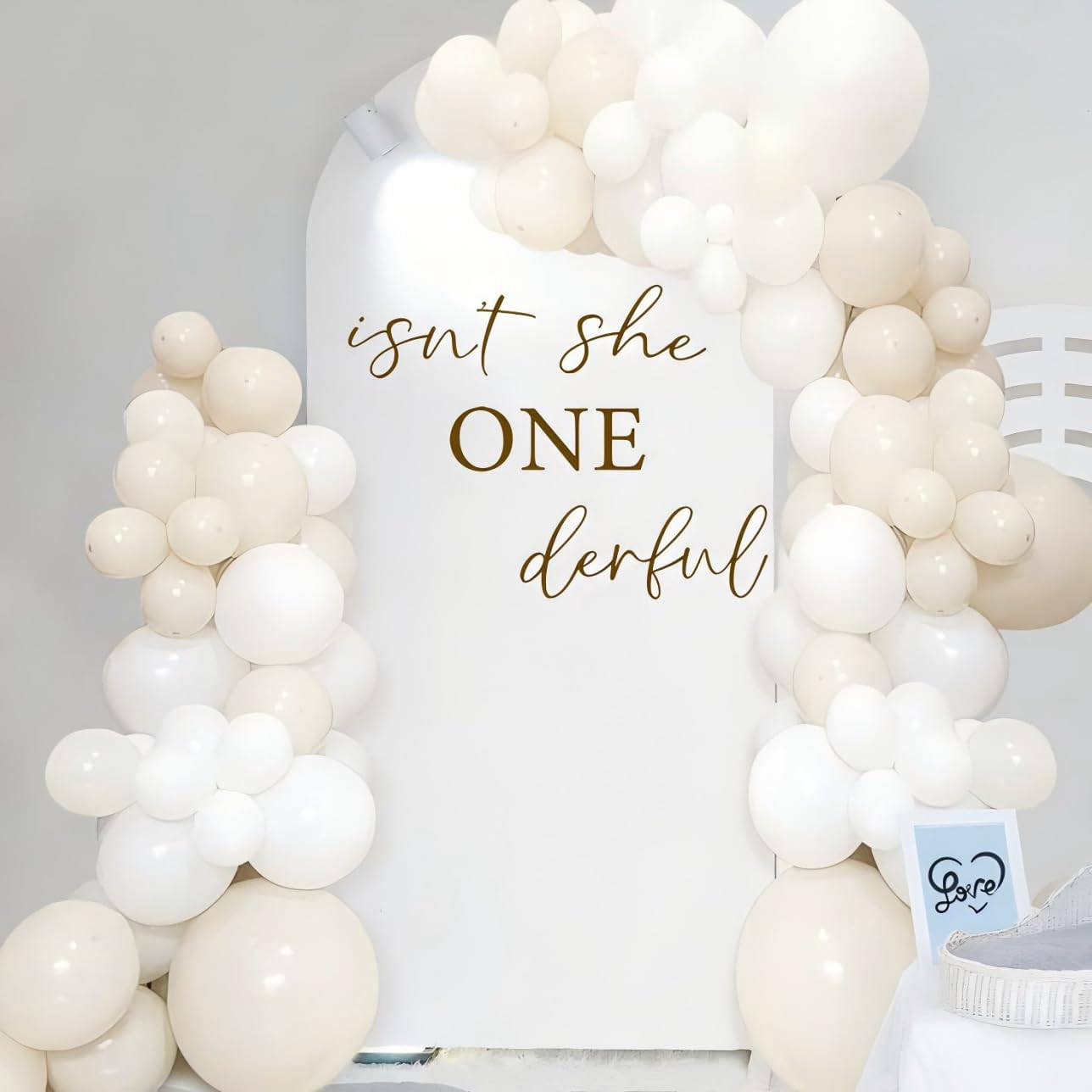 Isn'T She Onederful First Birthday Party Theme Backdrop Decal - Isn'T She Onederful First Birthday Party Sign for Balloon Arch Decal,Newborn Onderful Birthday Girl (Isn'T She Onederful Decal) image number 5