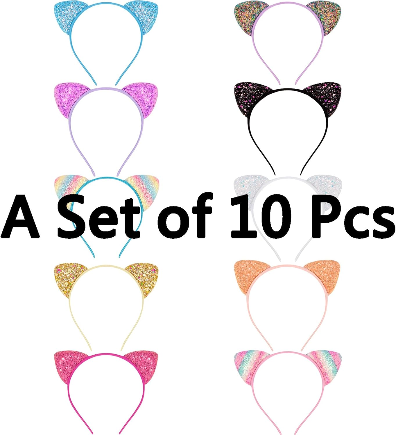 COCIDE 36Pcs Cat Ears Headbands Plastic Taylor Party Decorations Headbands for Girls Gabby Dollhouse Party Favors Birthday Supplies for Women Halloween Hair Accessories Hair Hoops Costume image number 3