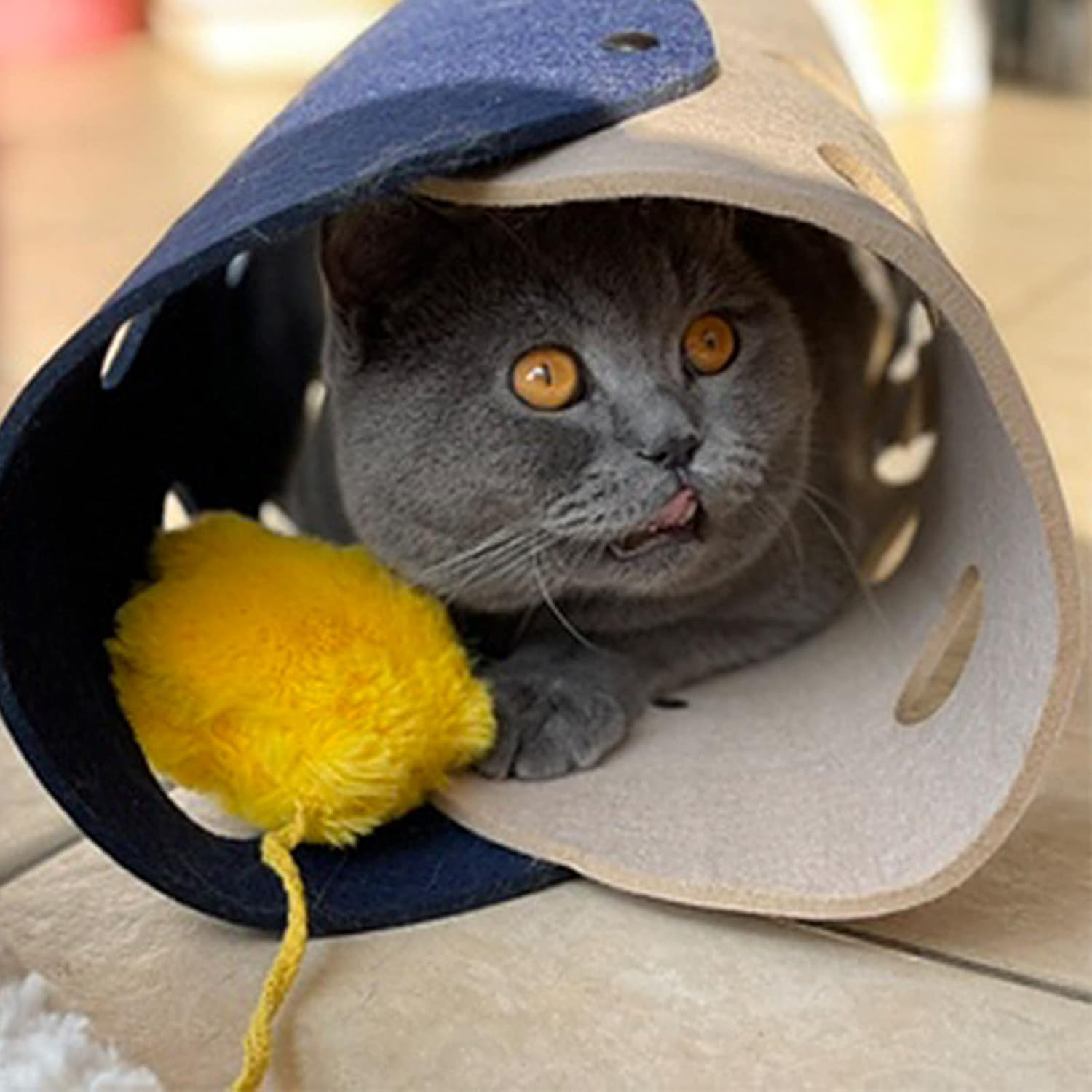 LASIEYO 2 Pcs DIY Cat Tunnels Toy Durable Pet Toys Play Tunnel Detachable Washable Felt Cat Litter Pet Supplies image number 2