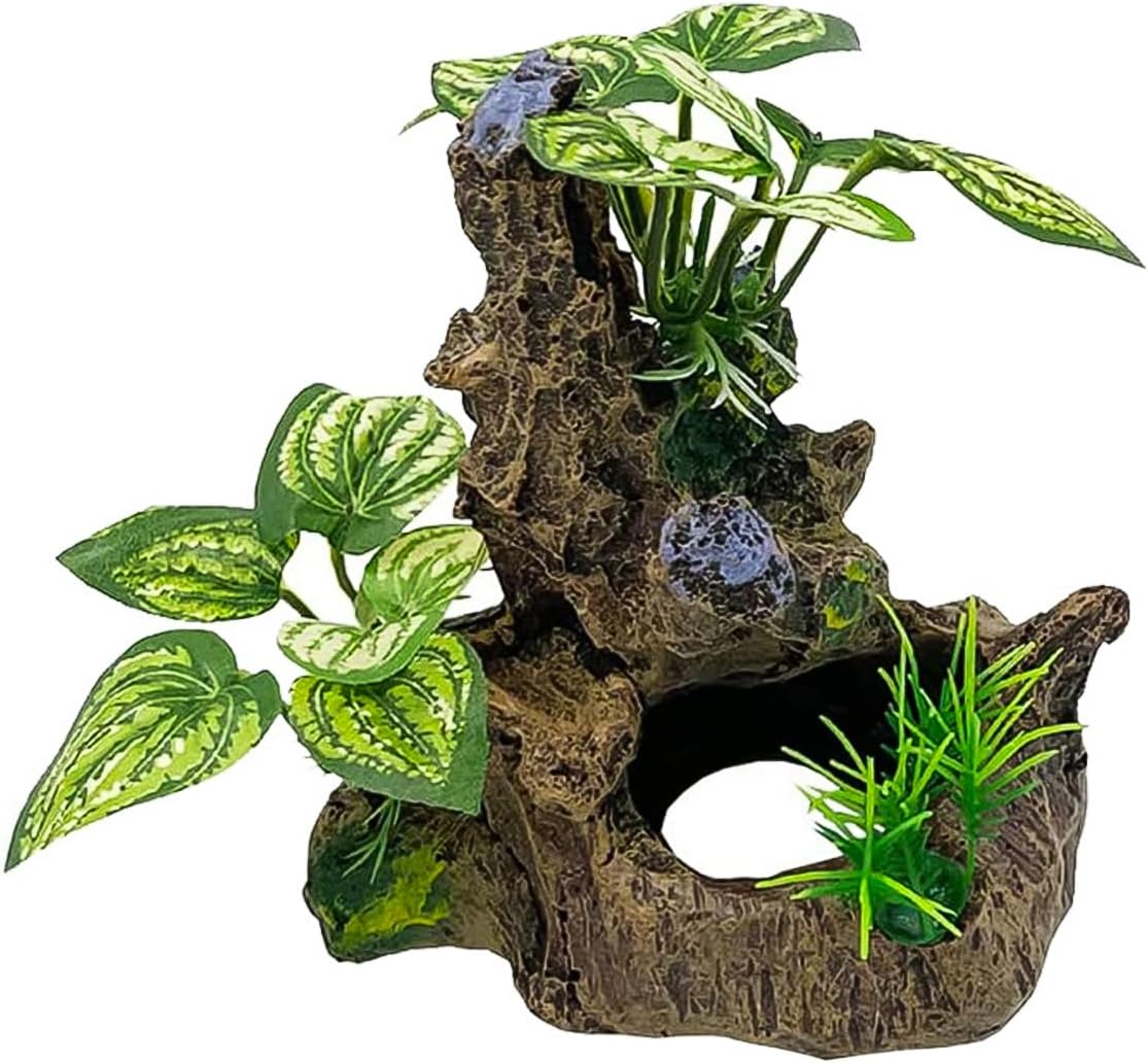 NUZAMAS Fish Tank Landscaping Ornaments Aquarium Plants Fish Tank Decorations Fish Hide Cave Plastic Artificial Plant Goldfish Waterscape Fish Hides Snake Tank image number 2