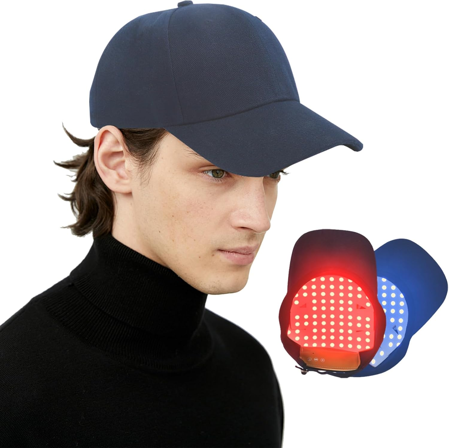 Hair Growth Cap with Red and Blue Light, 4 Modes Irradiation, Lightweight Design, Comfortable & Rechargeable, for Daily Use for Hair Care and Anti-Hair Loss image number 4