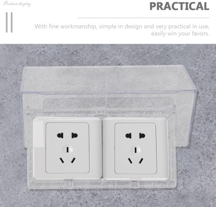 Cabilock 2Pcs Outlet Self-Adhesive Electrical Socket Protector Anti-Splash Anti-Fog Design for Suitable for Kitchen Garden and Office image number 6