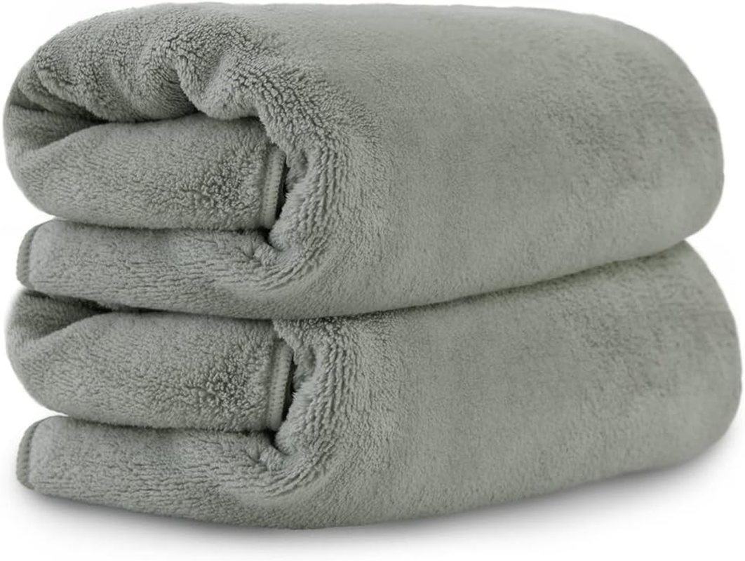 Iris Plaza Face Towel, Hair Drying Towel, Set of 2, Quick Drying, Absorbent, Hair Towel, Smoky Pink