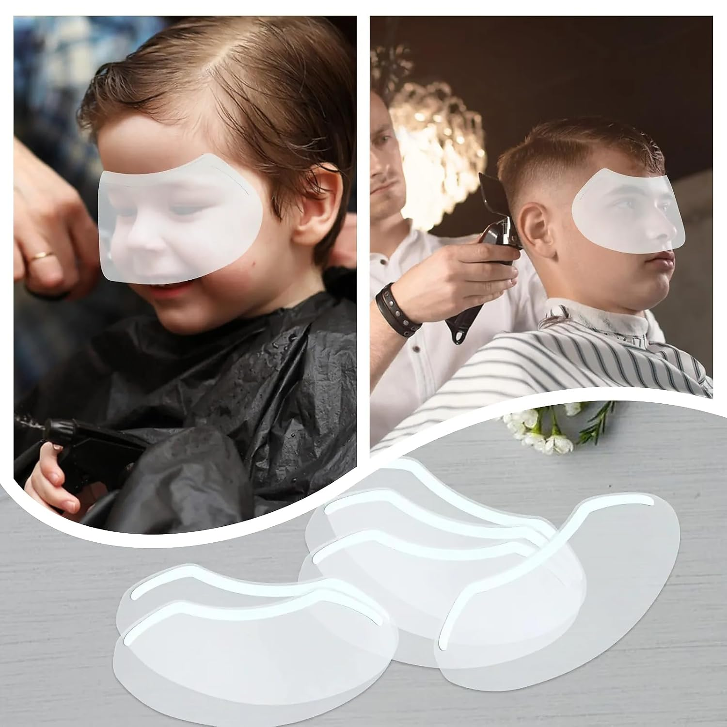 50 PCS Eye Shield after Cataract Surgery Disposable Clear Plastic Eye Shield for Showering Haircut Hairspray Plastic Face Visors for Microblading Shower Visor for Adults Mascara Shield image number 5