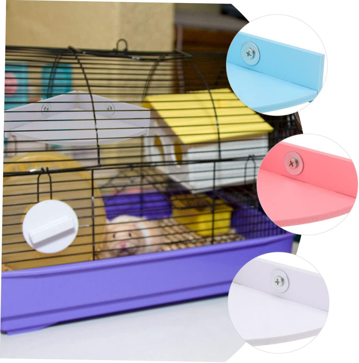 Angoily 3Pcs Hamster Platform Cage Board Small Animals Hamster Cage Toy for Standing Platform image number 3