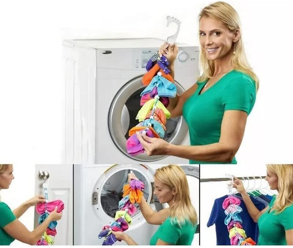 Sock Laundry Tool & Storage Hanger Rope Storage Hangers Closet Organizer Laundry Helper, Durable ABS Laundry Tool, Ideal for Home and Travel image number 4