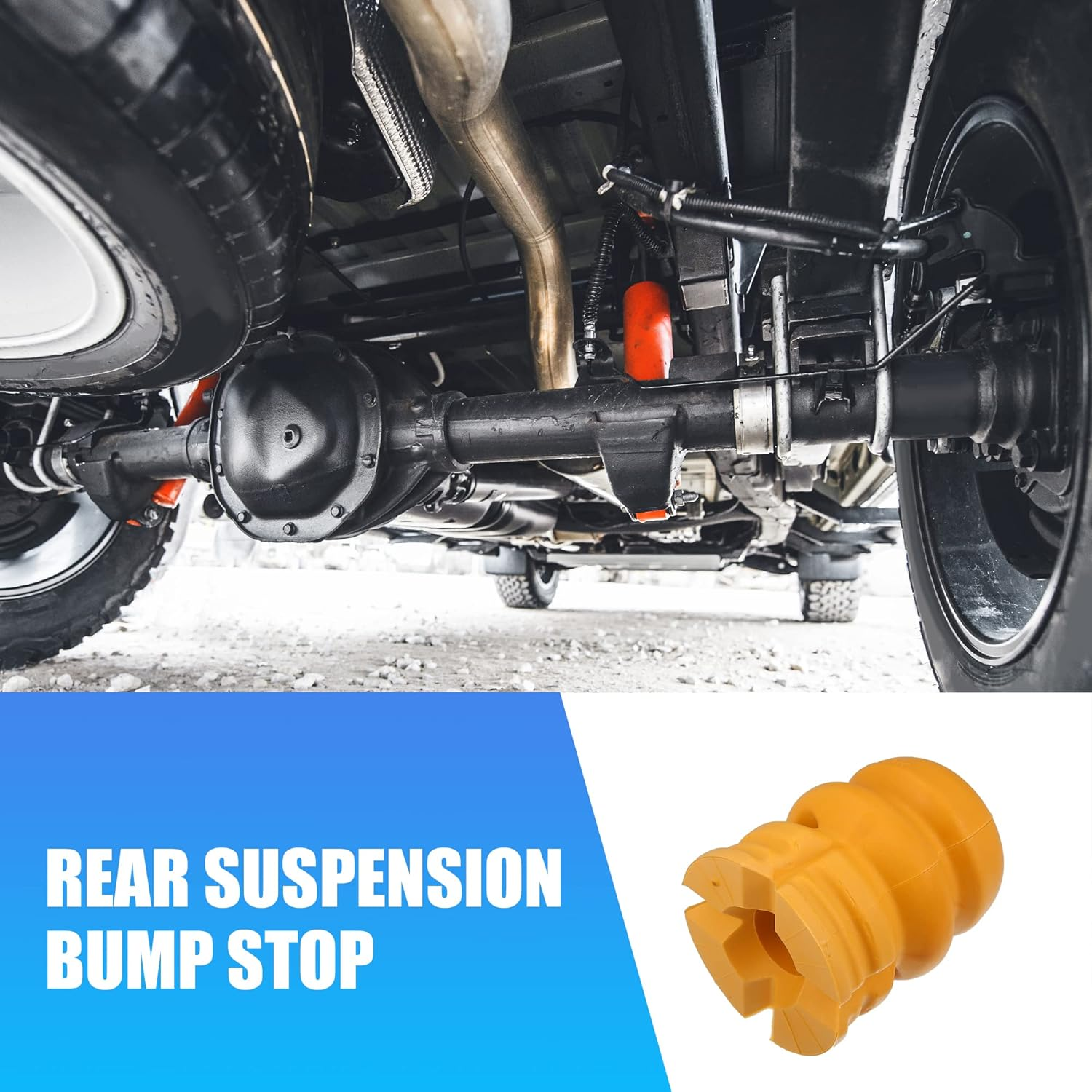 X AUTOHAUX 2Pcs 4.3 Inch Rear Suspension Bump Stop Strut Bumper Bump Stop for Kia Sorento 2002-2009 55151-3E001 Rubber Orange Rubber image number 2