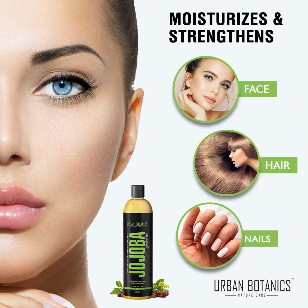 Urbanbotanics&reg; Cold Pressed Jojoba Oil for Skin & Hair - Virgin & Unrefined - 200Ml image number 6
