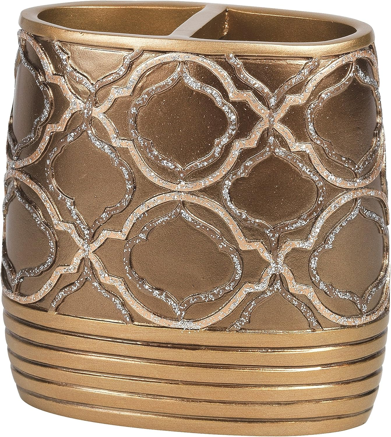 Popular Bath Contour Bath Rug, Spindle Collection, 23" X 10.5", Gold