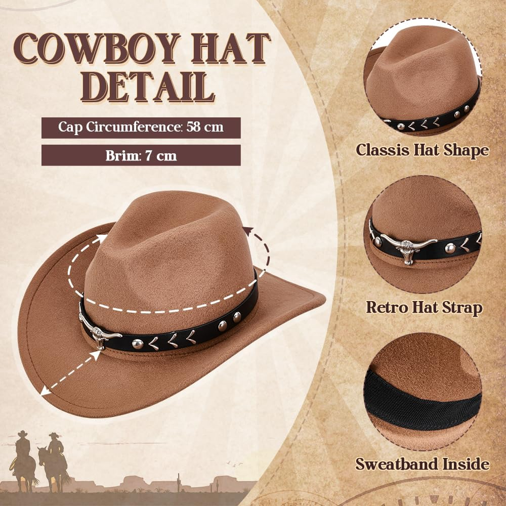 Slowton Western Outfits for Women - Cowgirl Outfit Costume Accessories with Fringe Vest Disco Cowboy Hat, Hippie Costume Outerwear for Halloween Cosplay Party 70S Retro Themed Party image number 1