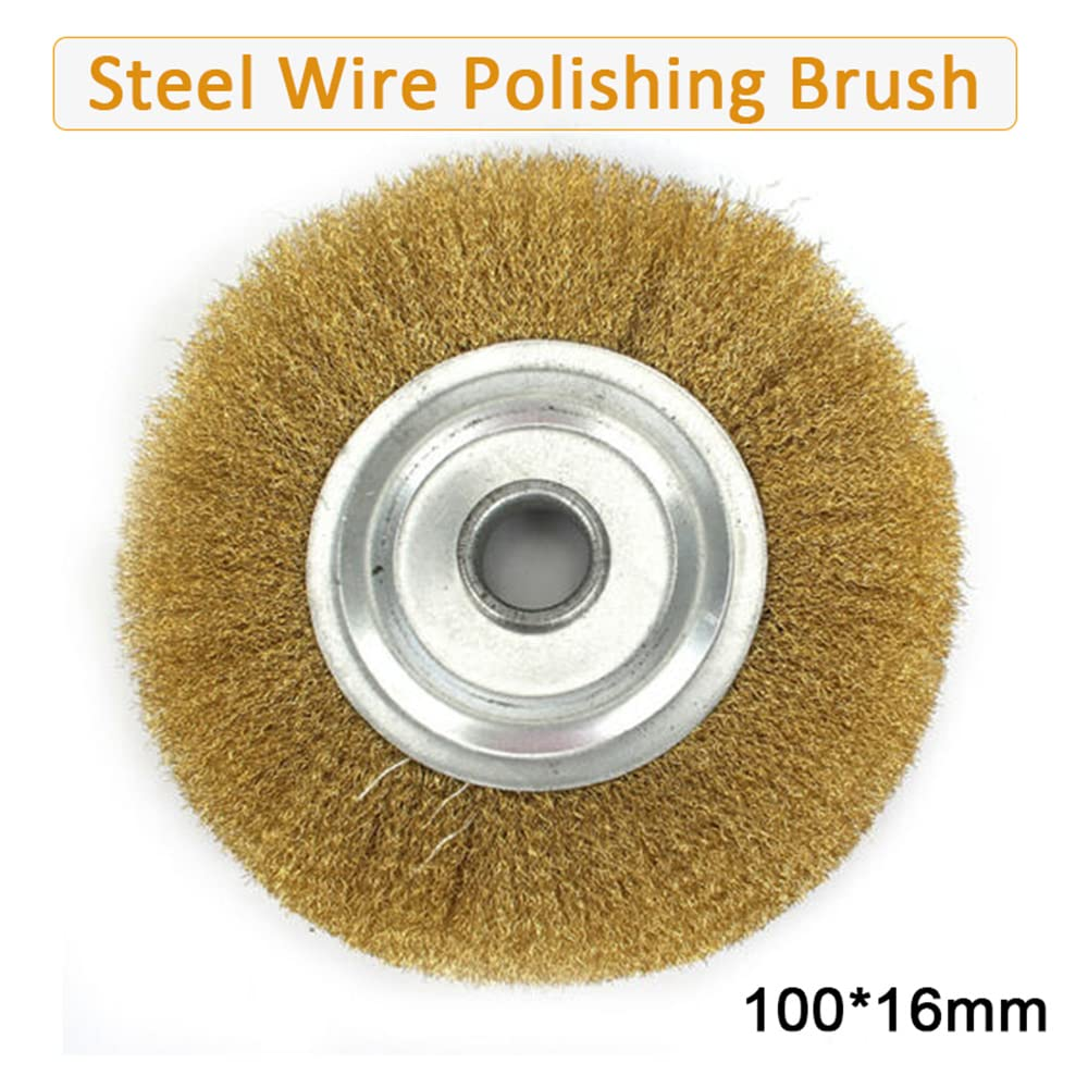 4 Pack Brass Steel Wheel Wire Brush, 100Mm Rotary Cleaning Wire Brush for Drill, Polishing Tool for Removal of Rust/Corrosion/Paint image number 4