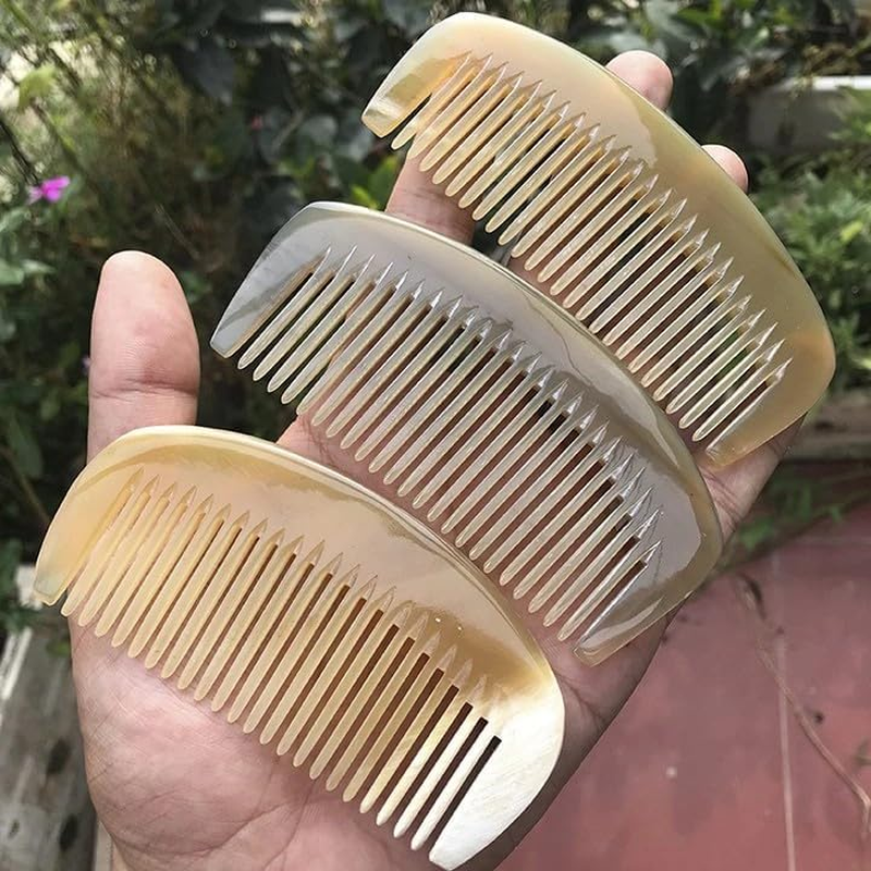 Anti-Static Handmade Grapefruit Segment Shaped Horn Comb Mini image number 4