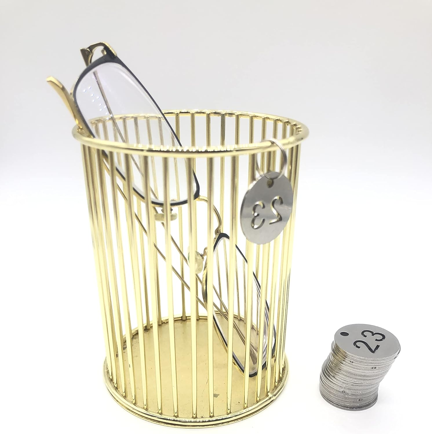 Stainless Steel Numbered Tags, round Metal Key Tags ID Tags with Rings (1-30) image number 1