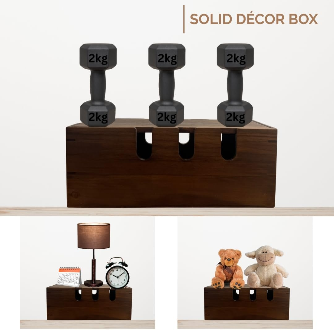 Kitsphere Large Wooden Cable Management Box &ndash; 35 X 13 X 16 Cm Cords Organiser for Power Board & Surge Protectors &ndash; Wire Organizer Box for Desk, TV Unit & Computer Desk image number 2