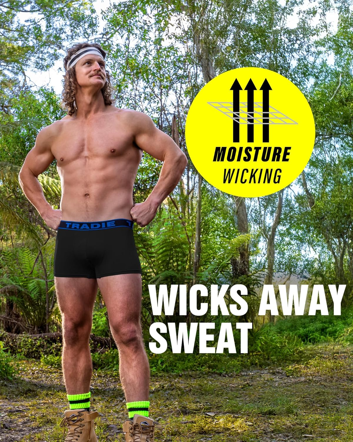 TRADIE Men'S Bamboo Fitted Trunk 3-Pack Mens Underwear, Soft, Comfortable, Breathable Mens Underwear, Boxer-Brief