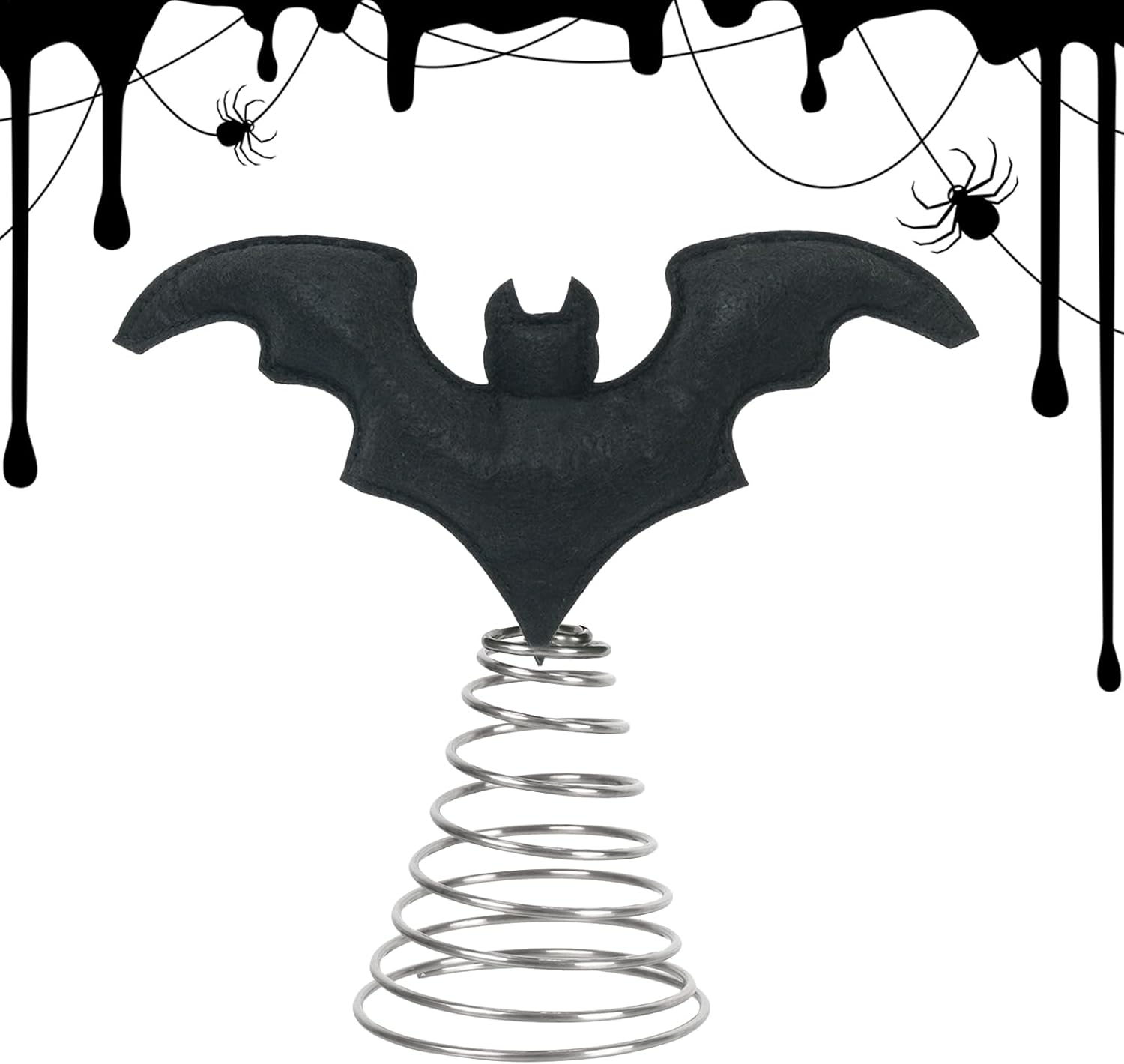 Tree Topper | Home Festive Bat Ornament - Indoor Outdoor Mini Halloween Decorations for Entryway Window Holiday Decoration image number 4